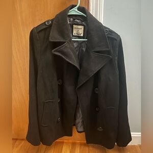 Women’s Black Peacoat- Large
